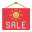 hanging sign, sale, shopping, sign, summer, sun, vacation 