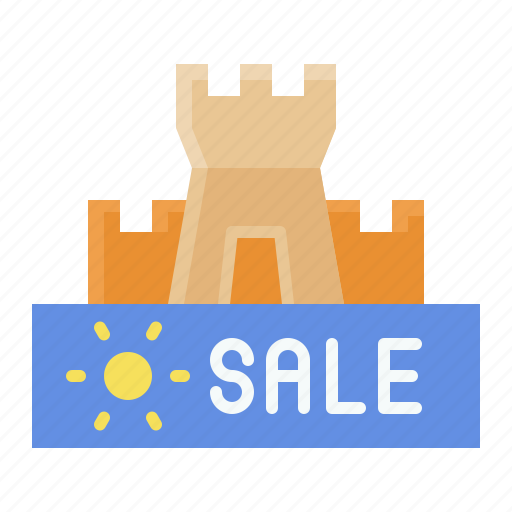 Beach, castle, sale, sand castle, summer icon - Download on Iconfinder