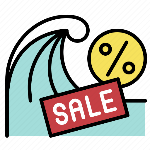 Discount, sale, sea, summer, vacation, wave icon - Download on Iconfinder