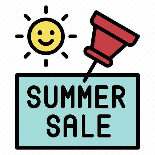 Pin, sale, sign, summer, sunny, vacation icon - Download on Iconfinder