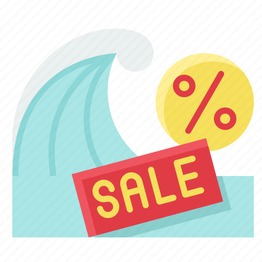 Discount, sale, sea, summer, vacation, wave icon - Download on Iconfinder