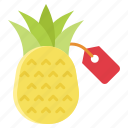 food, fruit, pineapple, sale, summer