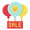 balloons, sale, sign, summer
