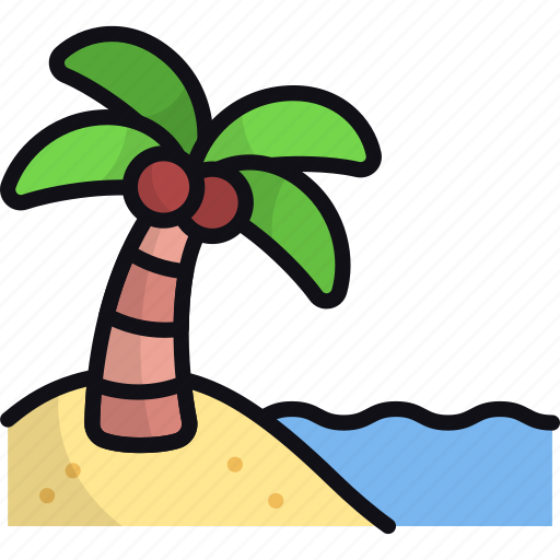 Beach, summer, sea, palm tree, coconut tree icon - Download on Iconfinder