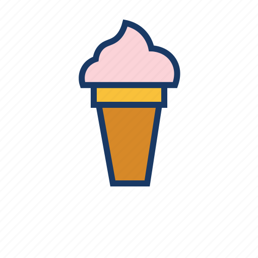 Cone ice cream, dessert, food, summer, sweet icon - Download on Iconfinder
