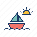 boat, daytime, fishing, sea, ship, sunny, transport