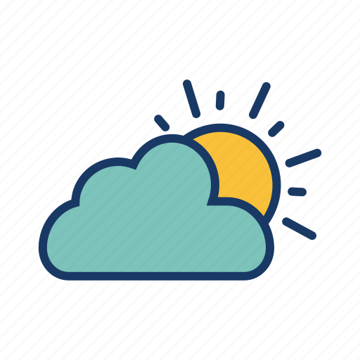 Daytime, hot sun, partly cloudy, summer, sun, sunny day, temperature icon - Download on Iconfinder