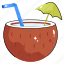 coconut, drink, water 