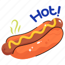 dog, food, sandwich, mustard, hot, ketchup