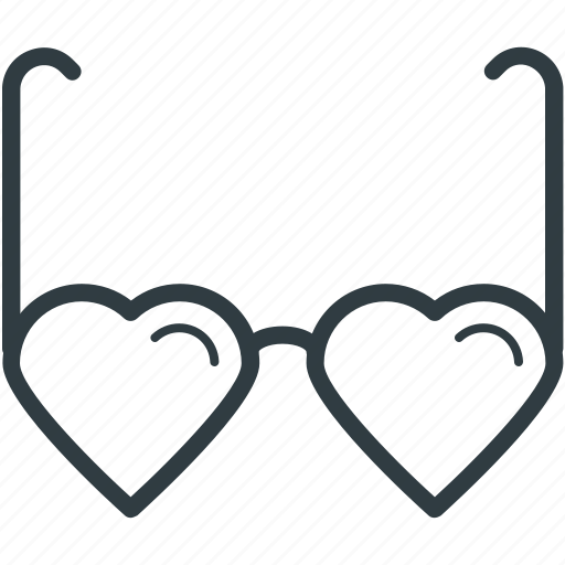 Eyeglasses, glare glasses, heart shaped sunglasses, spectacles, sun glasses icon - Download on Iconfinder