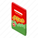 sunflower, seed, package, isometric 