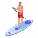 sup, surfing, sport, isometric