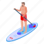 sup, surfing, sport, isometric 