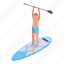sup, surfing, isometric 