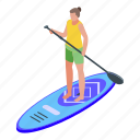 stand, up, paddle, isometric