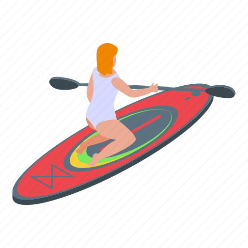 Paddle, surfing, isometric icon - Download on Iconfinder