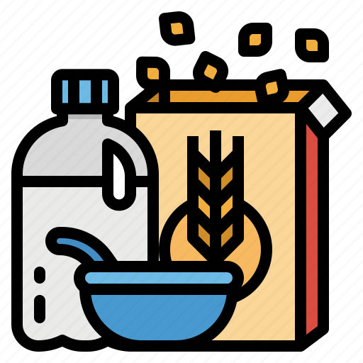 Breakfast, granola, milk, serial, wheat icon - Download on Iconfinder