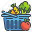 cart, food, fruits, healthy, supermarket, vegan, vegetables 