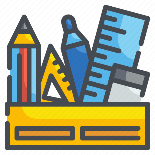 Box, eraser, material, office, pencil, ruler, stationery icon - Download on Iconfinder