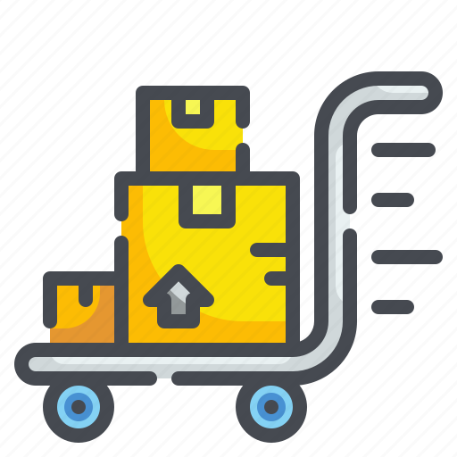Box, cargo, cart, delivery, shipping, transport, trolley icon - Download on Iconfinder