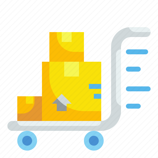 Box, cargo, cart, delivery, shipping, transport, trolley icon - Download on Iconfinder
