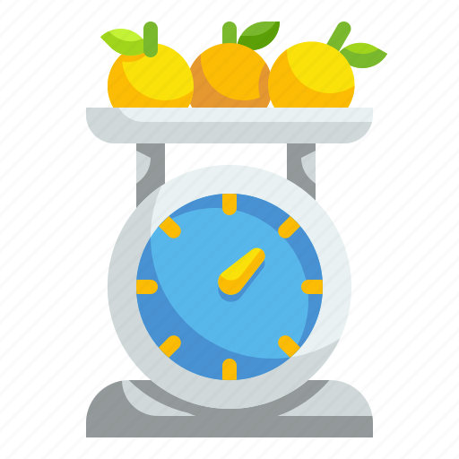 Fruit, kilogram, orange, scales, supermarket, tool, weight icon - Download on Iconfinder