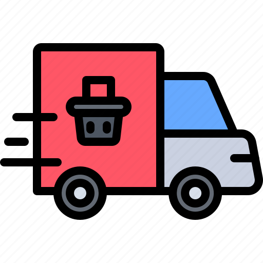 Truck, car, delivery, basket, food, shop, supermarket icon - Download on Iconfinder