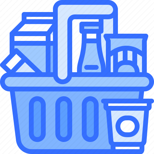Basket, milk, ketchup, spaghetti, food, shop, supermarket icon - Download on Iconfinder