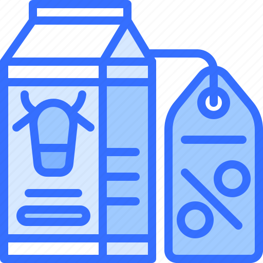 Milk, cow, badge, discount, food, shop, supermarket icon - Download on Iconfinder
