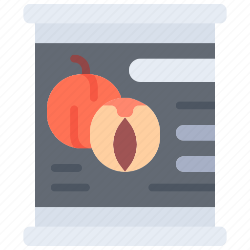 Peach, can, food, shop, supermarket icon - Download on Iconfinder