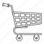 cart, isolated, line, market, outline, retail, sale 
