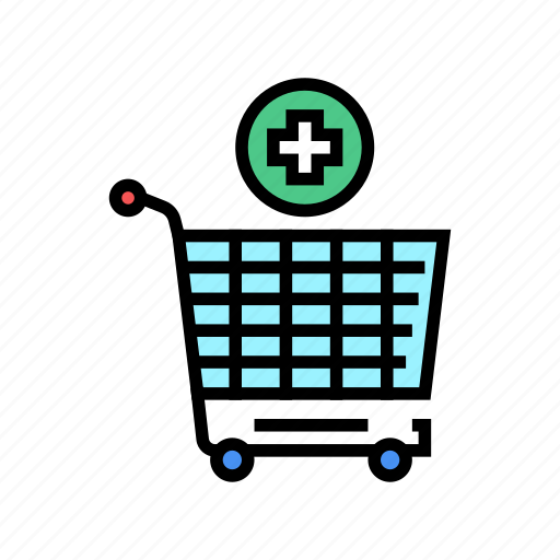 Cart, basket, adding, cash, supermarket, products icon - Download on Iconfinder