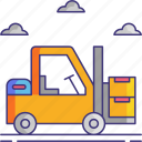 forklift, warehouse, shipping, vehicle