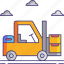 forklift, warehouse, shipping, vehicle 