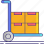 hand, trolley, shipping, warehouse 