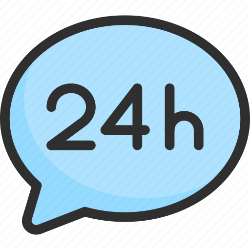 24h, bubble, chat, faq, help, support icon - Download on Iconfinder