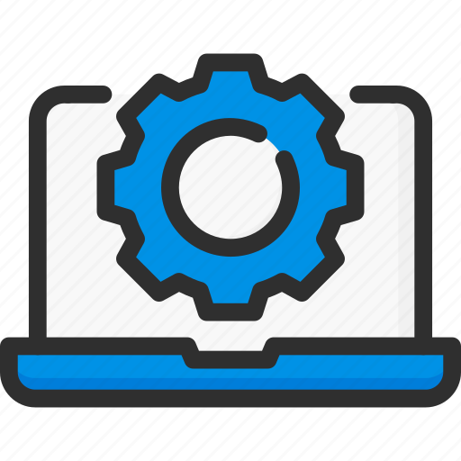 Cogwheel, desk, faq, help, laptop, settings, support icon - Download on Iconfinder