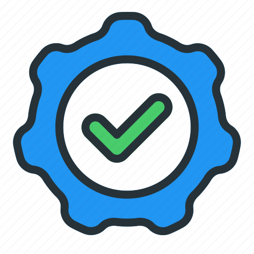 Settings, approved, gear, options, preferences, configuration icon - Download on Iconfinder