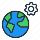 world, settings, gear, globe, earth, options