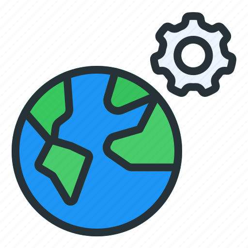 World, settings, gear, globe, earth, options icon - Download on Iconfinder