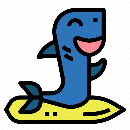 Shark, surfboard, animal, wildlife, mammal icon - Download on Iconfinder
