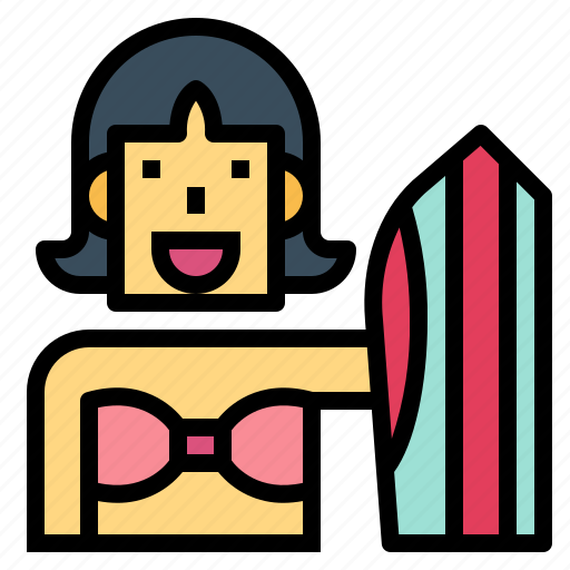 Woman, surfer, people, equipment, avatar icon - Download on Iconfinder