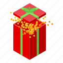 christmas, gift, box, isometric