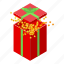 christmas, gift, box, isometric 
