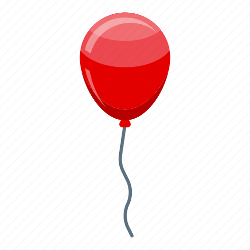 Surprise, red, balloon, isometric icon - Download on Iconfinder