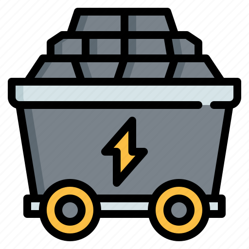 Coal, energy, ecology, mining, trolley, industry, power icon - Download on Iconfinder