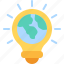 bulb, planet, idea, green, energy, save 