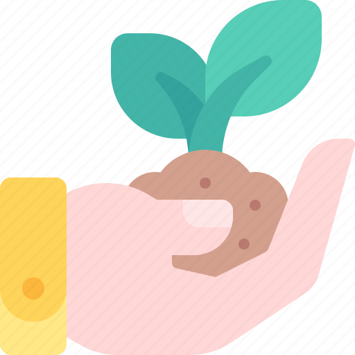 Sprout, plant, farming, and, gardening, growth, hand icon - Download on Iconfinder