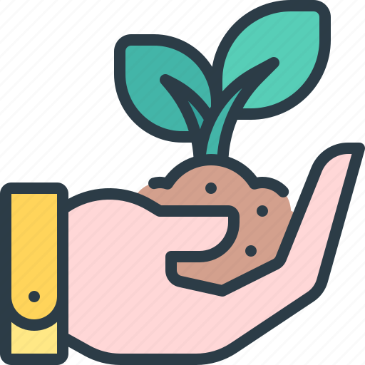 Sprout, plant, farming, and, gardening, growth, hand icon - Download on Iconfinder
