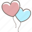 balloons, couple, heart, love, valentines 